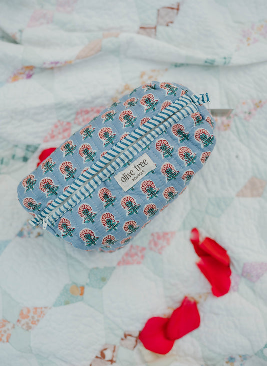 PINK + PERIWINKLE MAKEUP BAG