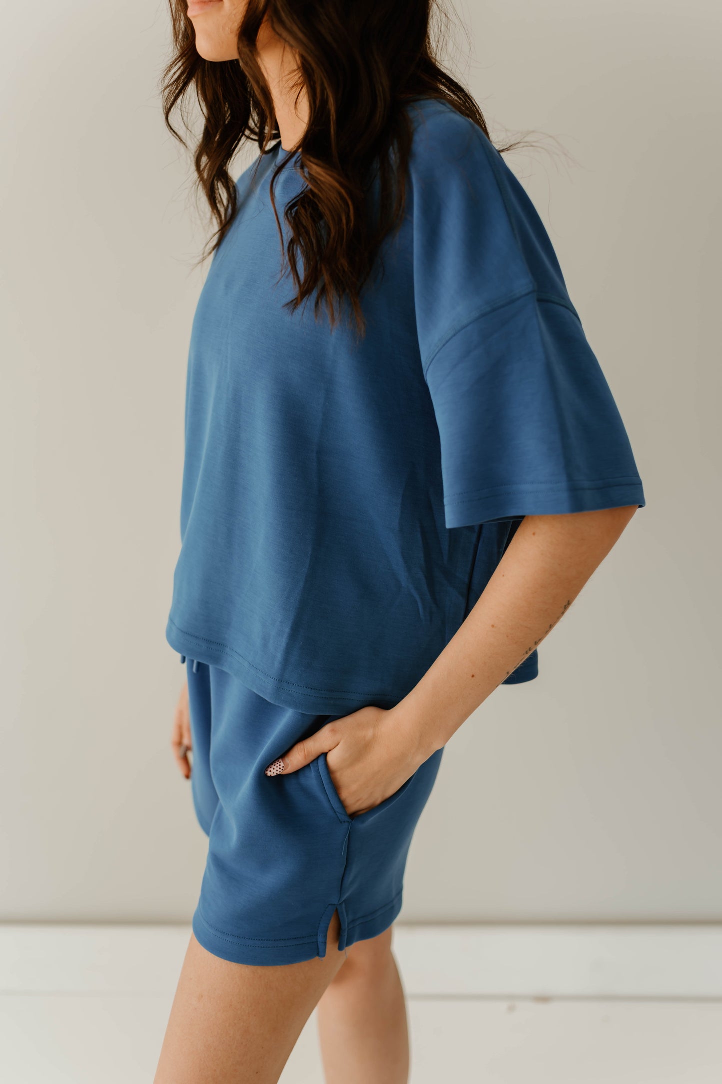 ROYAL BLUE SOFT SHORT SET