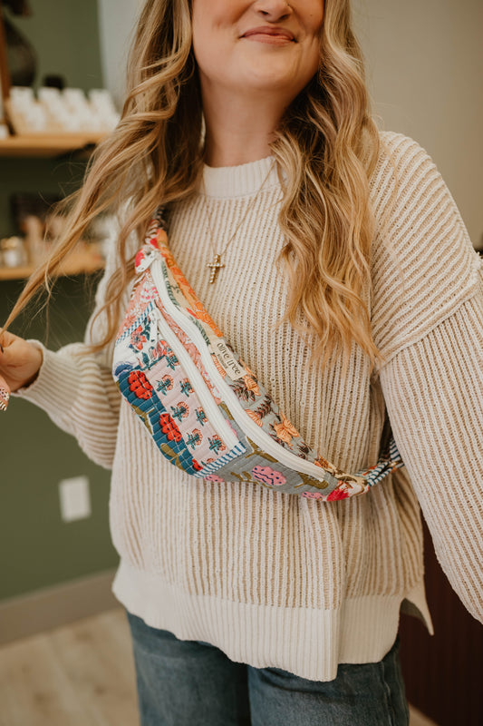 MULTI COLOR PATCH BUM BAG