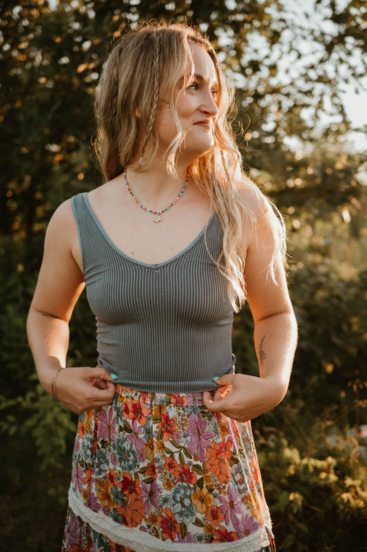 BLUEBERRY V NECK TANK