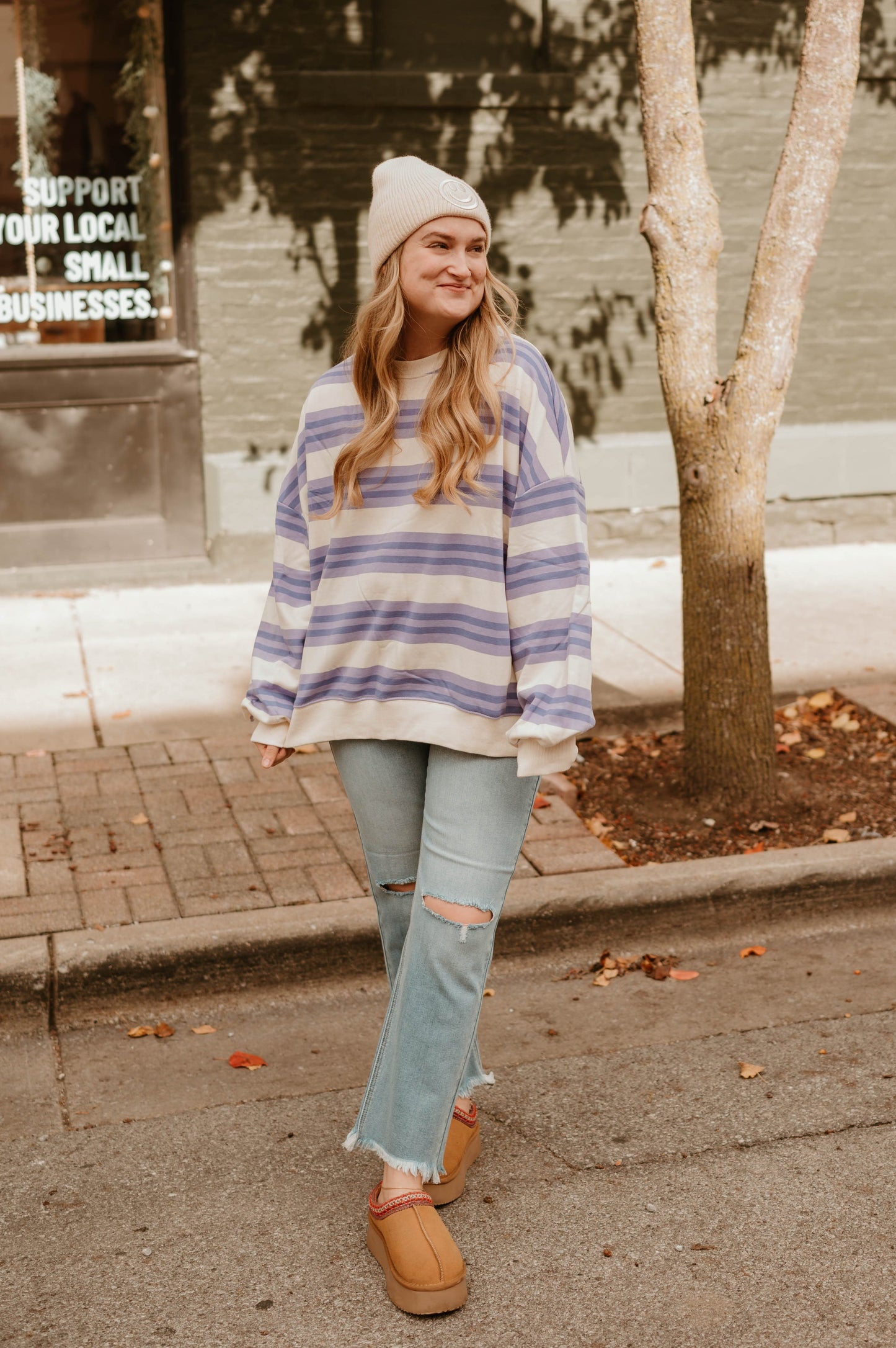 LAVENDER STRIPED PULLOVER