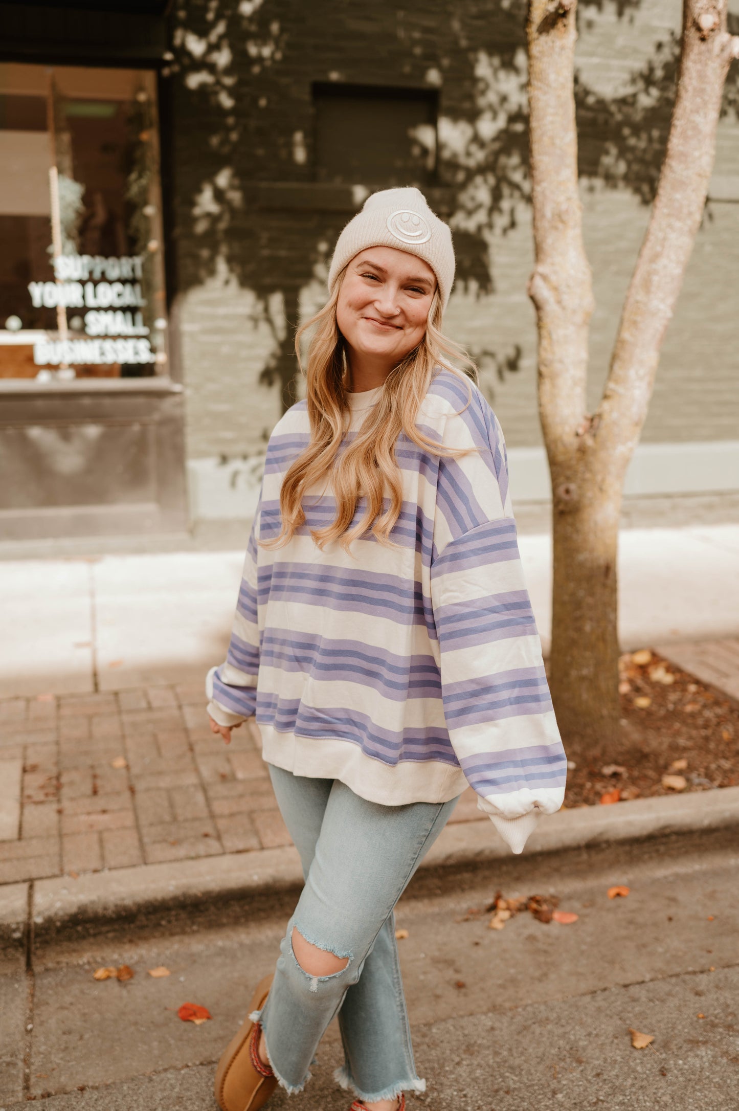 LAVENDER STRIPED PULLOVER