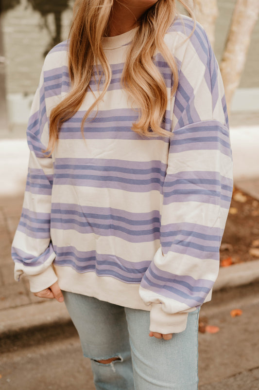 LAVENDER STRIPED PULLOVER