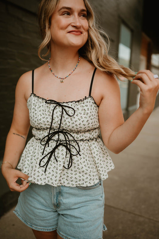 CHERRY TIE FRONT TANK