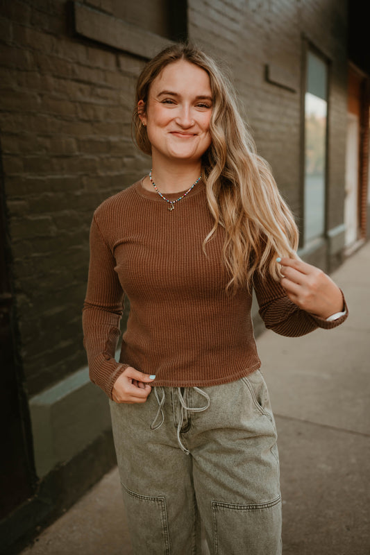 MOCHA WAFFLE LONG SLEEVE