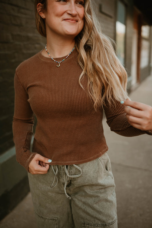 MOCHA WAFFLE LONG SLEEVE