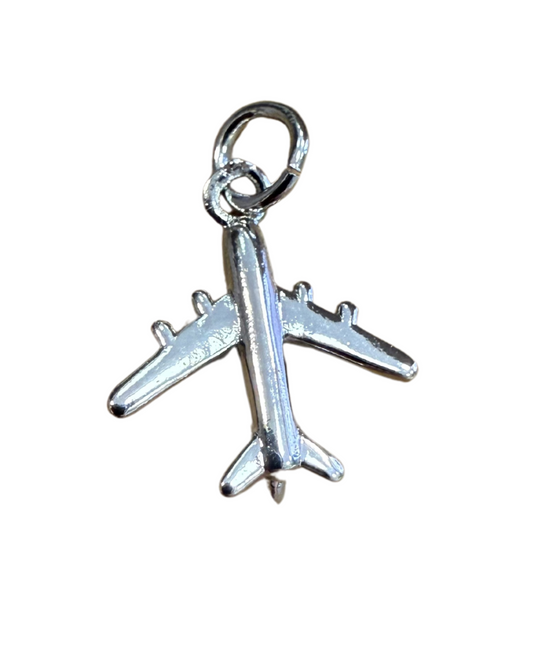 SILVER AIRPLANE CHARM
