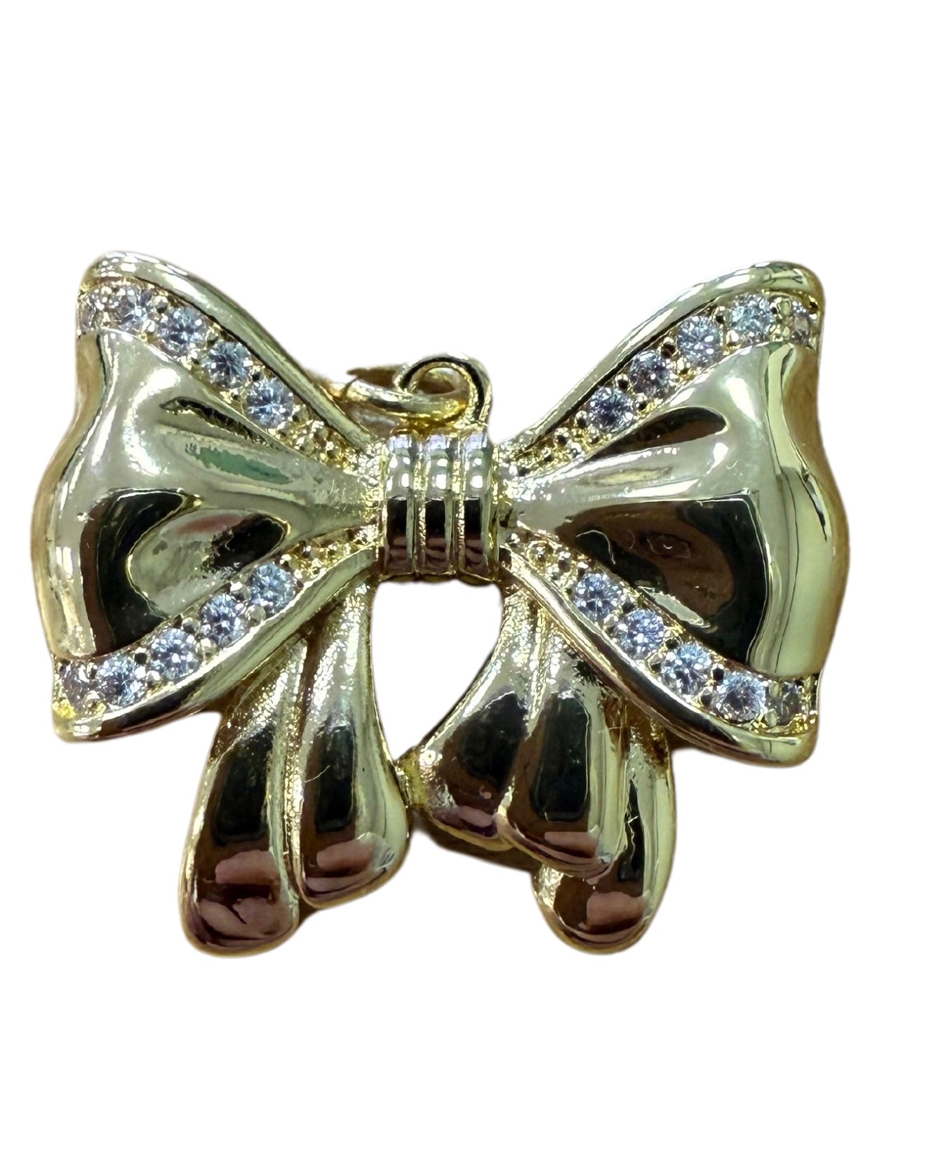 GOLD LARGE DIAMOND BOW CHARM