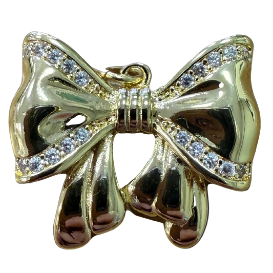 GOLD LARGE DIAMOND BOW CHARM