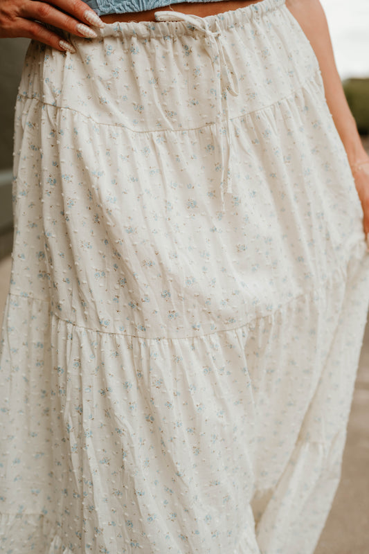 FLORAL TIERED MAXI SKIRT