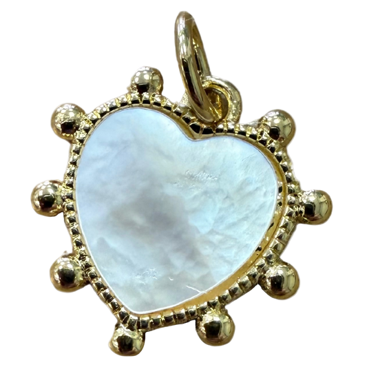 GOLD SMALL OPAL HEART CHARM