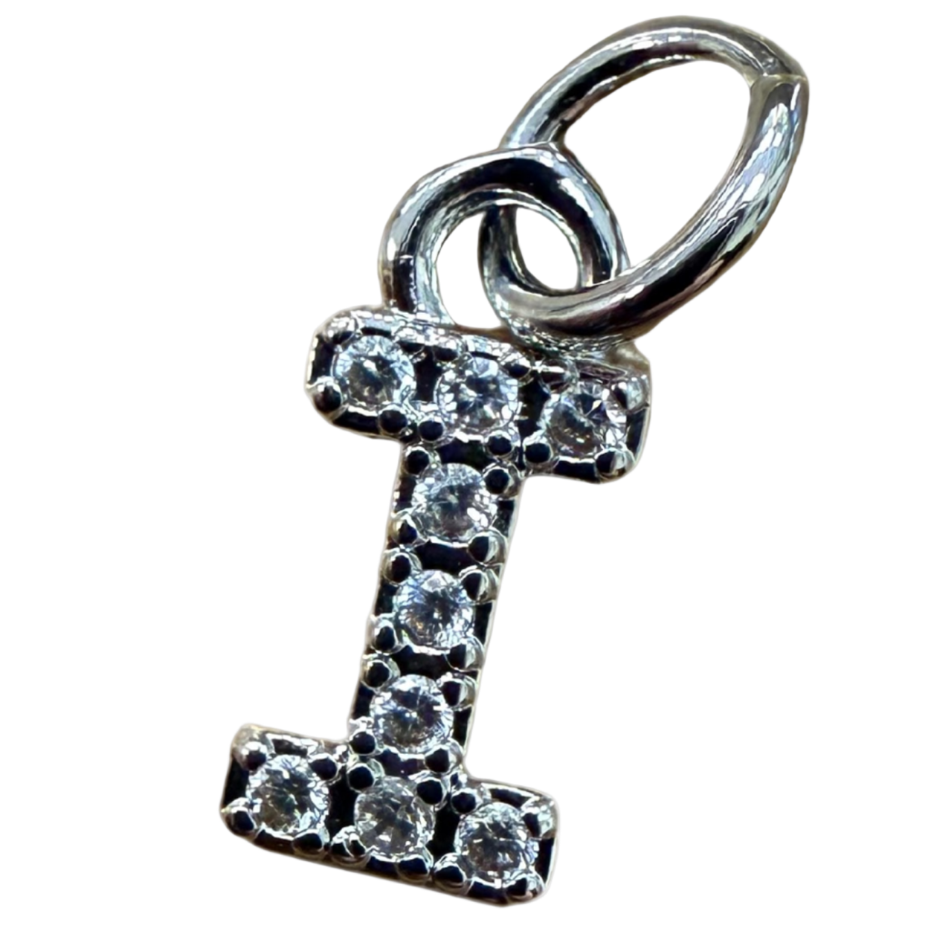 SMALL DIAMOND SILVER INITIAL CHARM