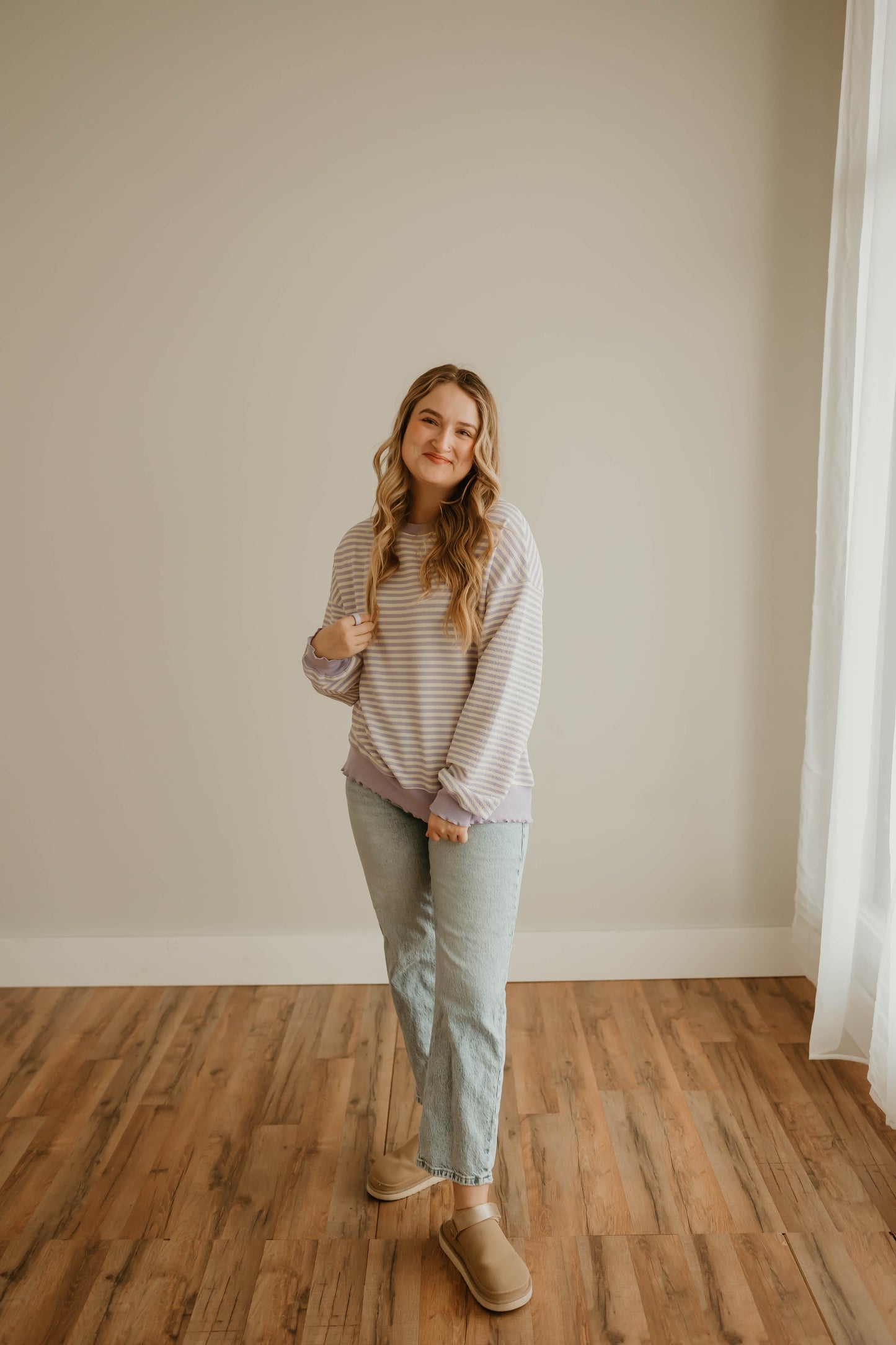 LAVENDER STRIPED LONG SLEEVE