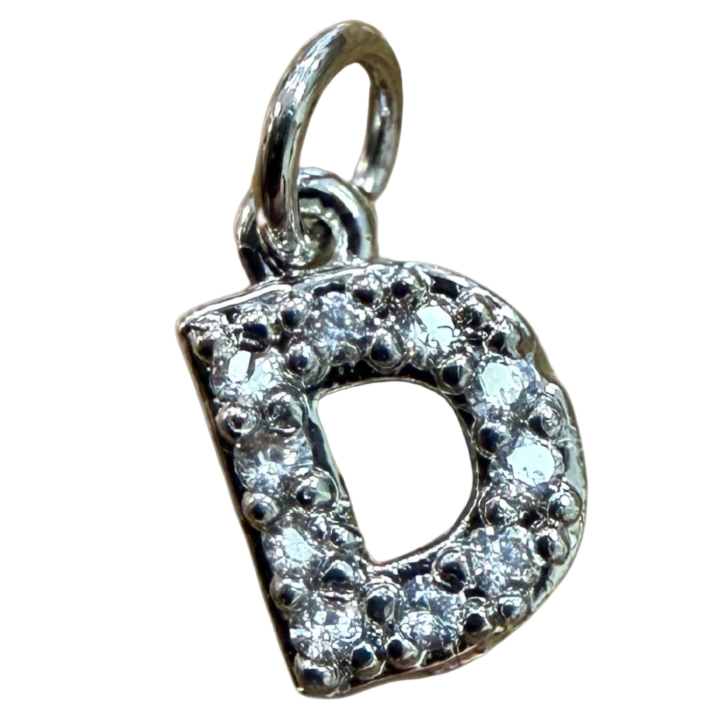 SMALL DIAMOND SILVER INITIAL CHARM