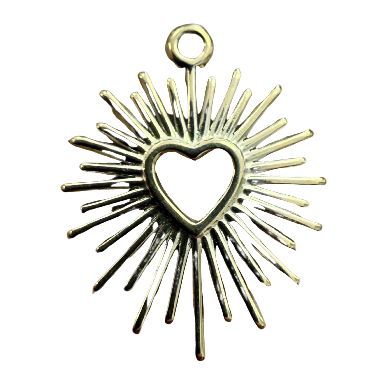 GOLD HEART SUN BURST CHARM