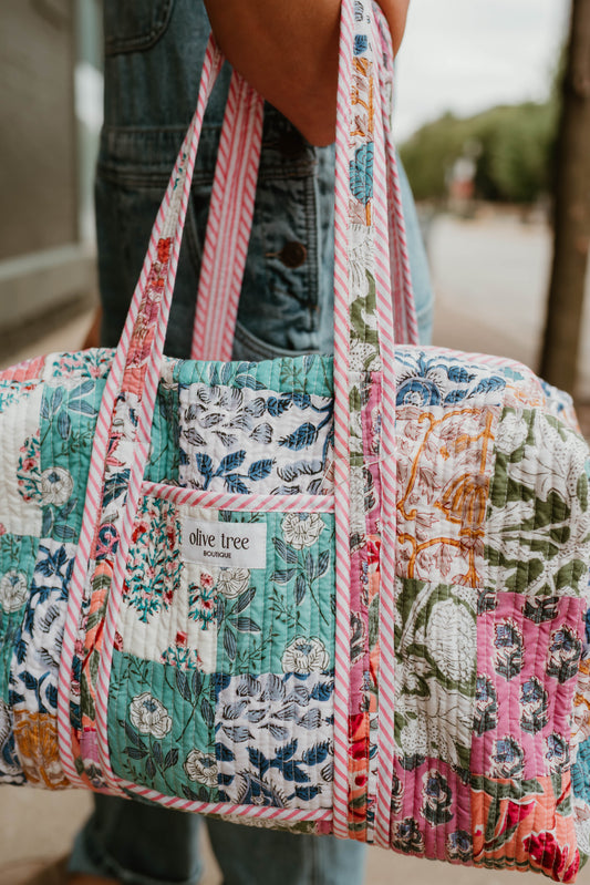 SUNRISE QUILTED PATCHWORK SMALL DUFFLE