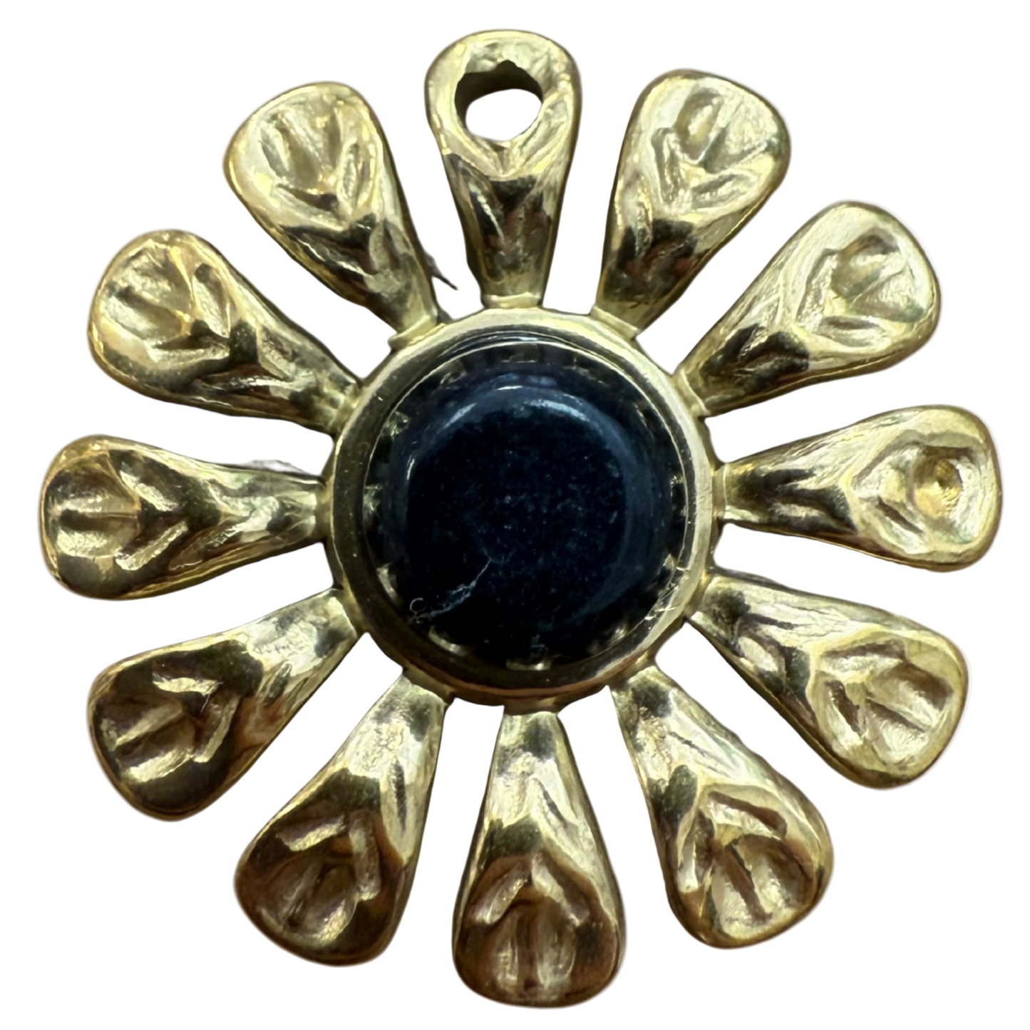 GOLD VINTAGE BLACK STONE CHARM