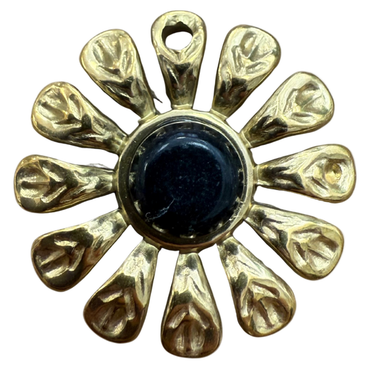 GOLD VINTAGE BLACK STONE CHARM