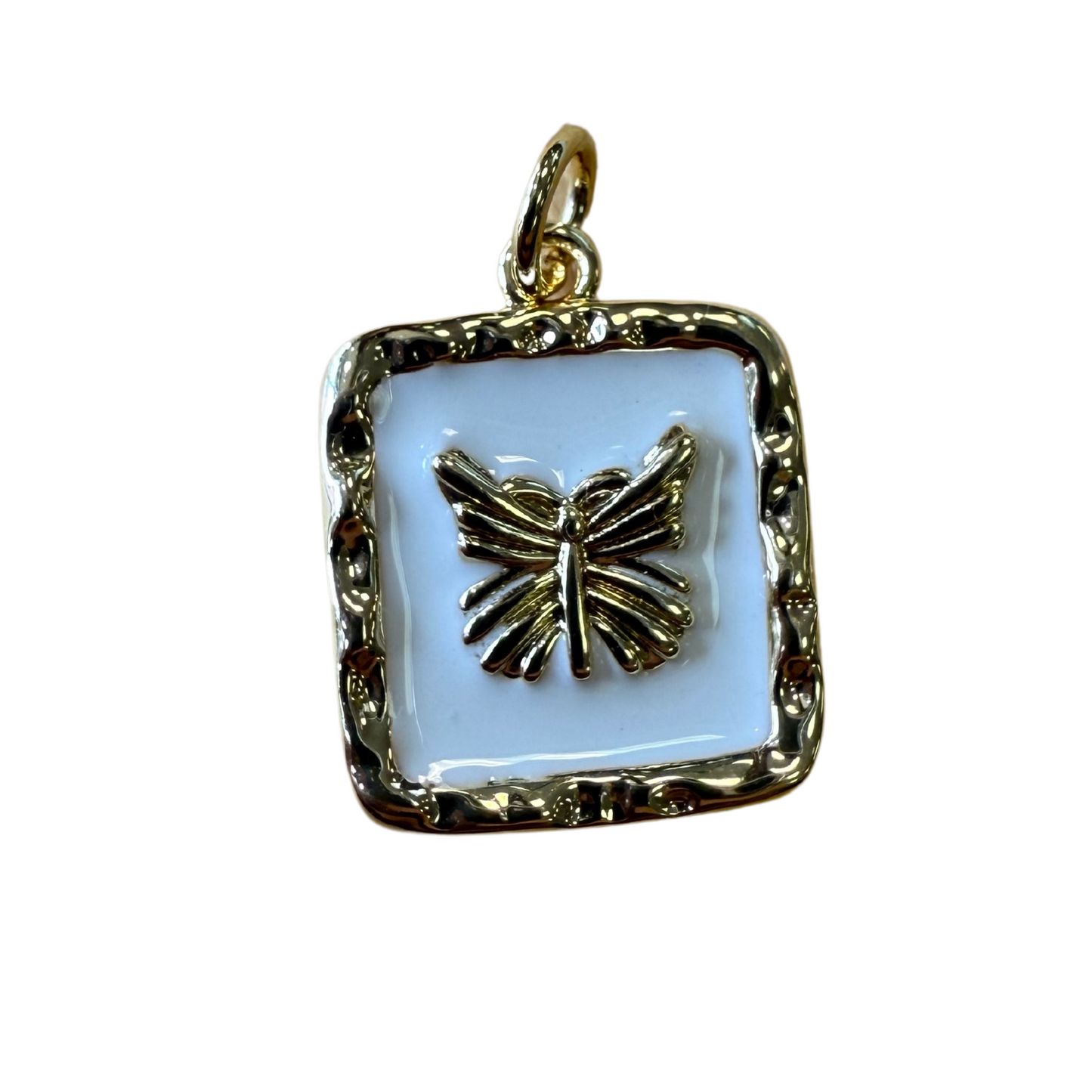 WHITE BUTTERFLY PENDANT CHARM