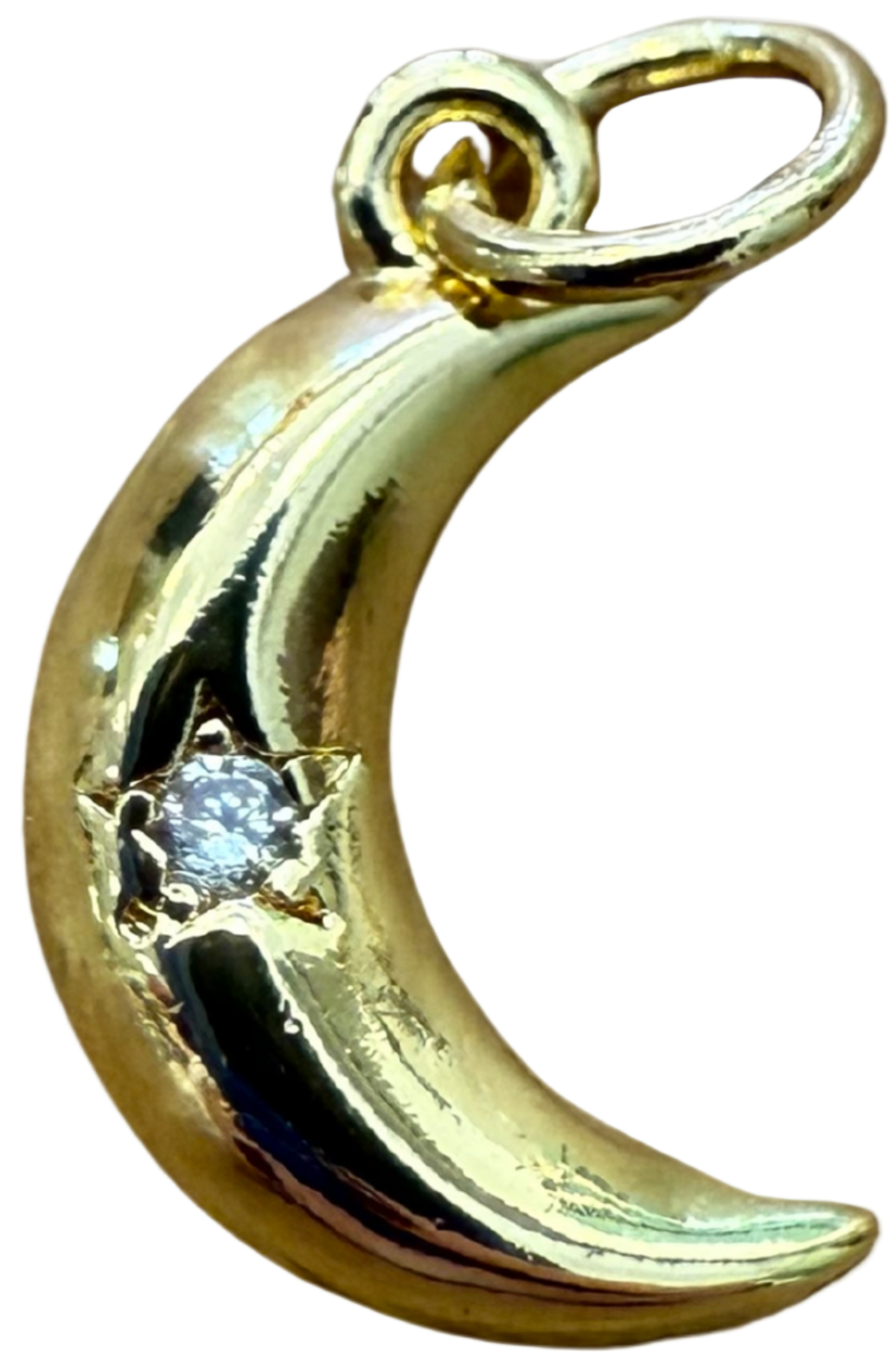 GOLD DIAMOND MINI MOON CHARM