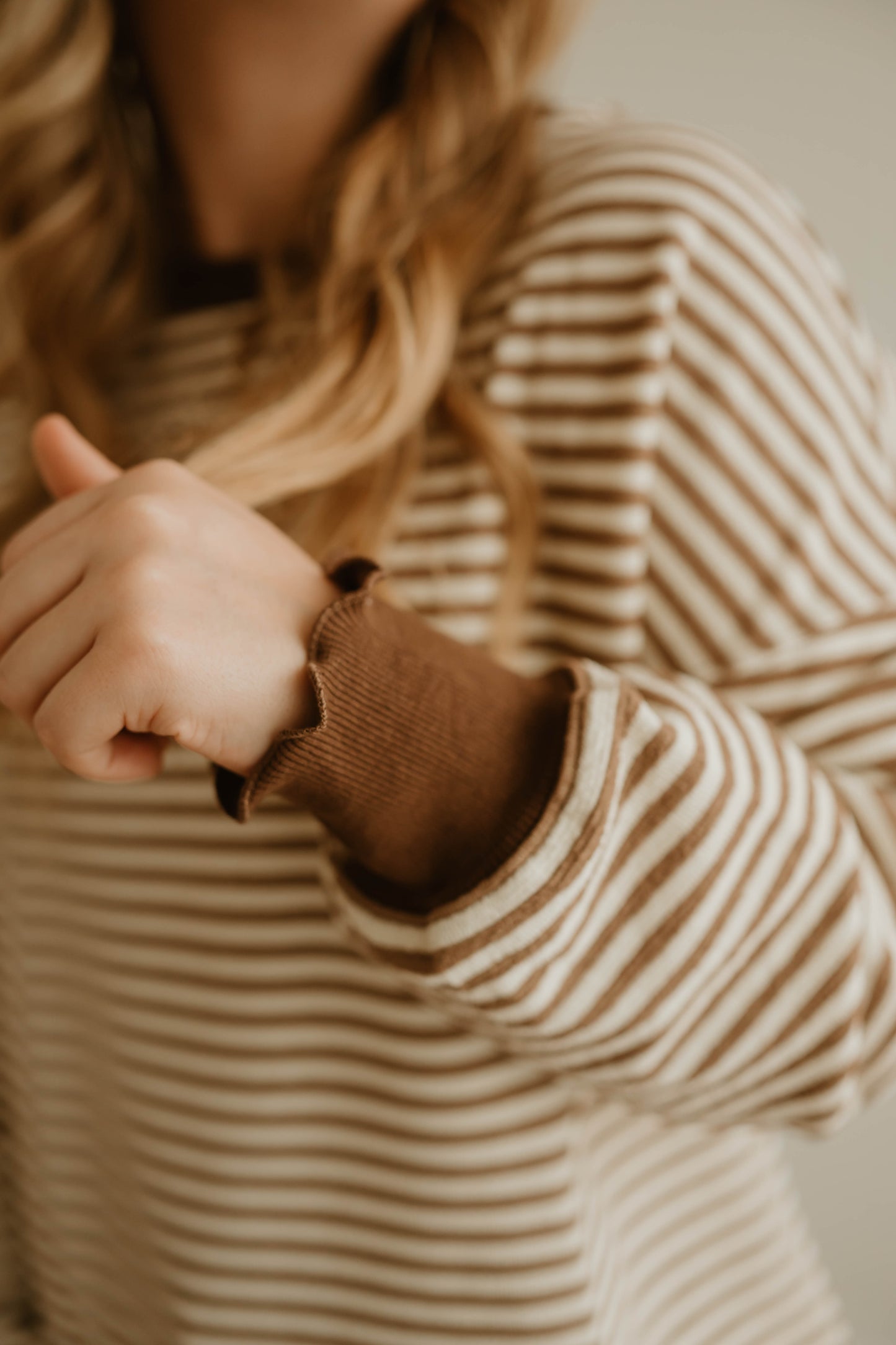 BROWN STRIPED LONG SLEEVE