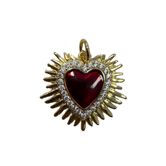 RUBY HEART CHARM