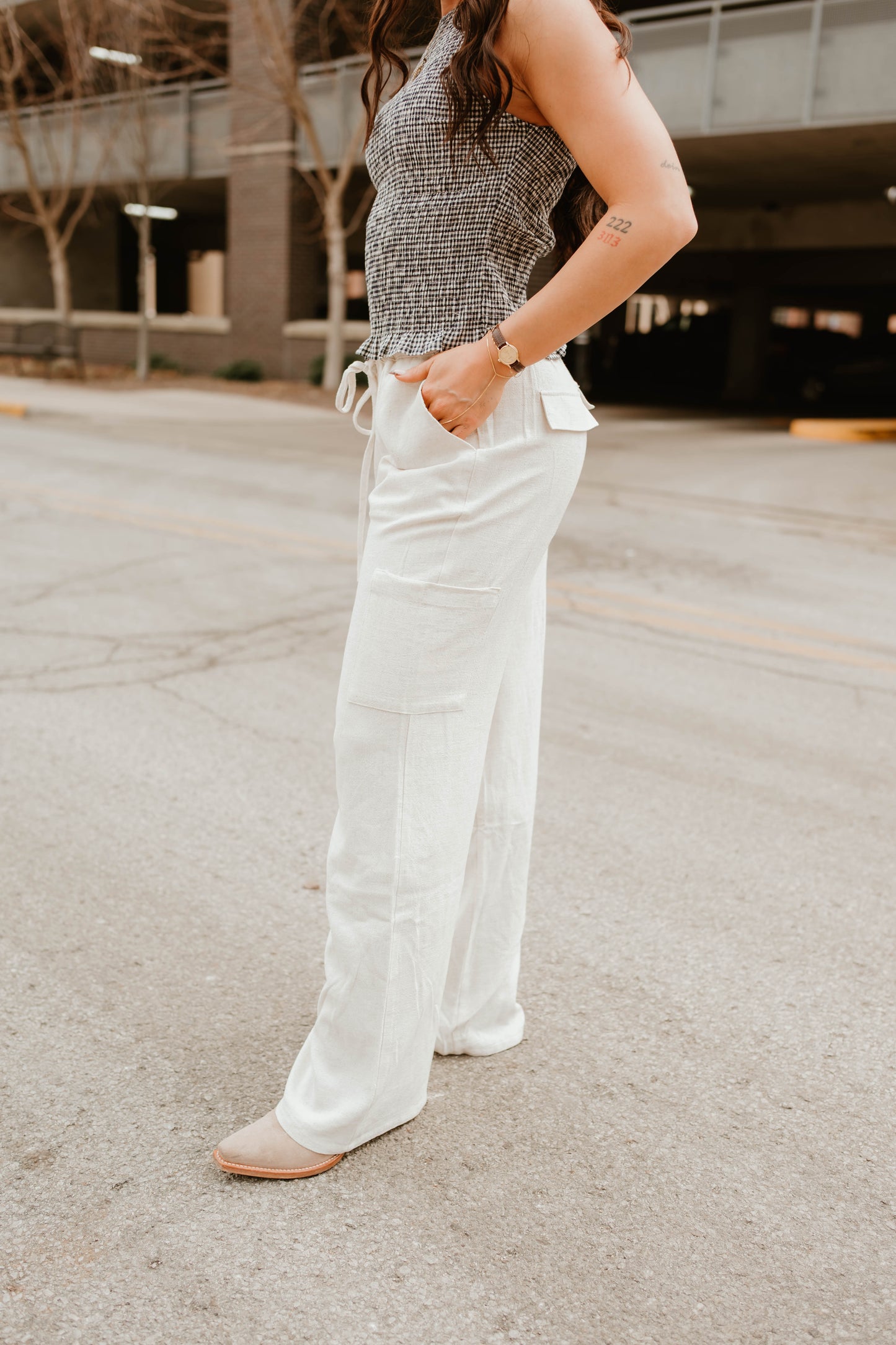 LINEN PULL ON BOTTOMS