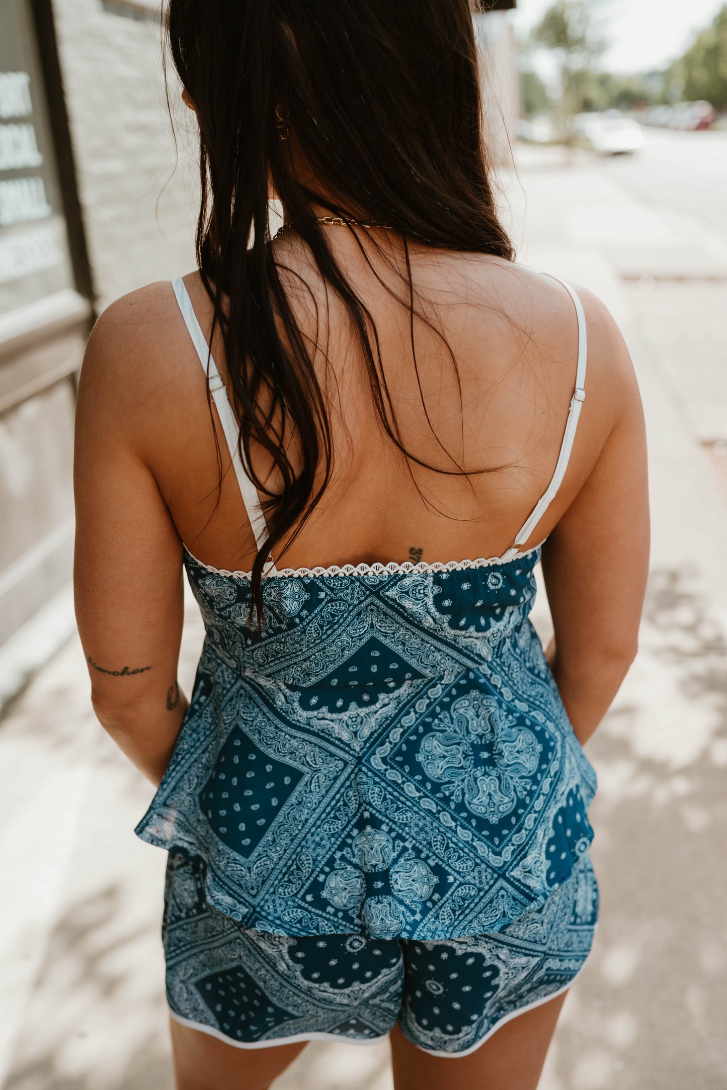 BLUE + WHITE BANDANA SET