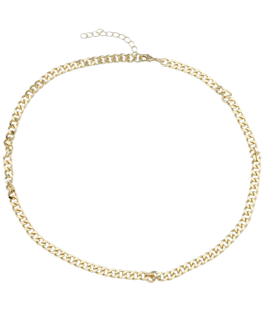 GOLD TWISTED LINK NECKLACE CHAIN