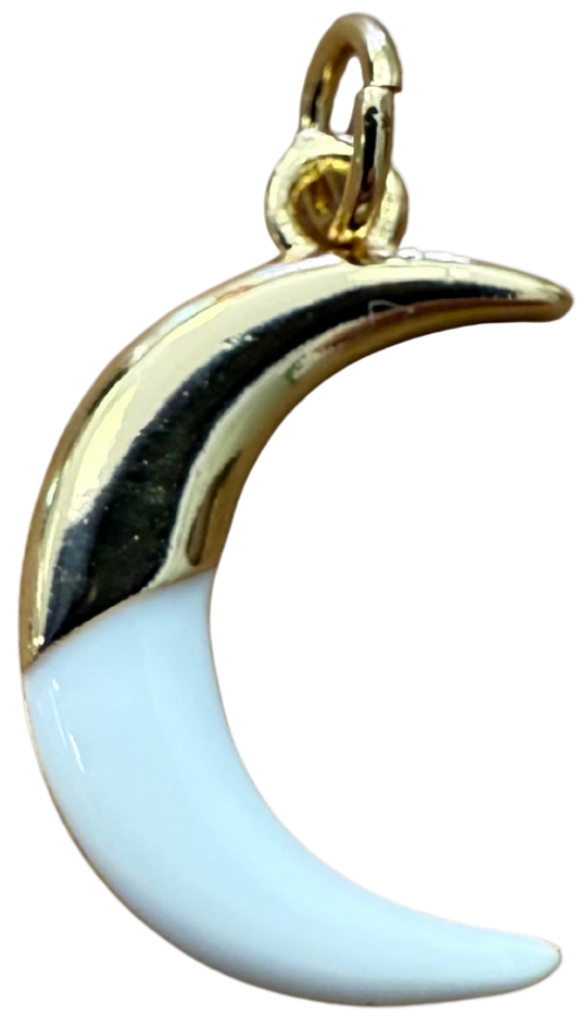GOLD + WHITE MOON CHARM