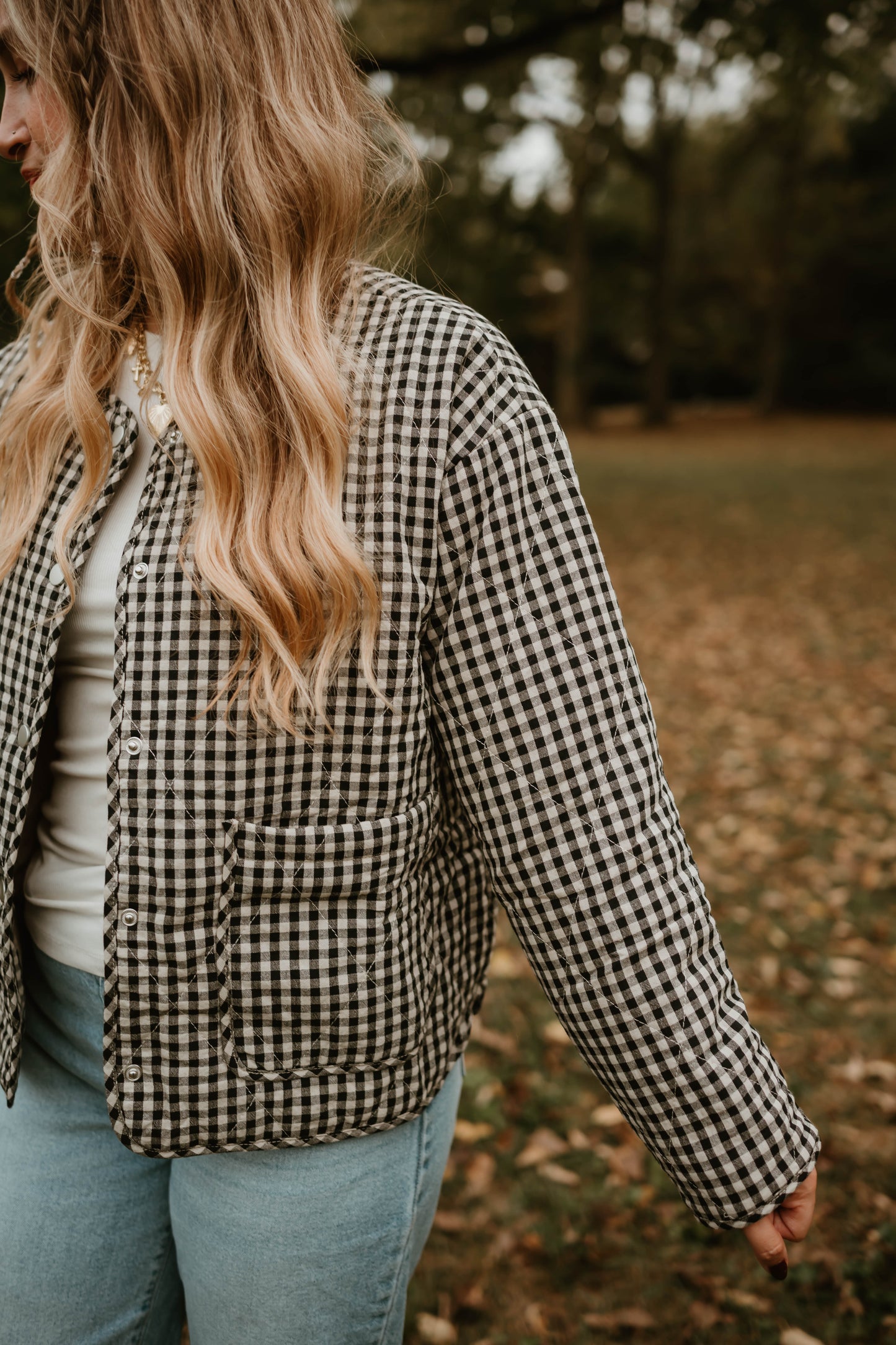 BLACK + CREAM GINGHAM JACKET