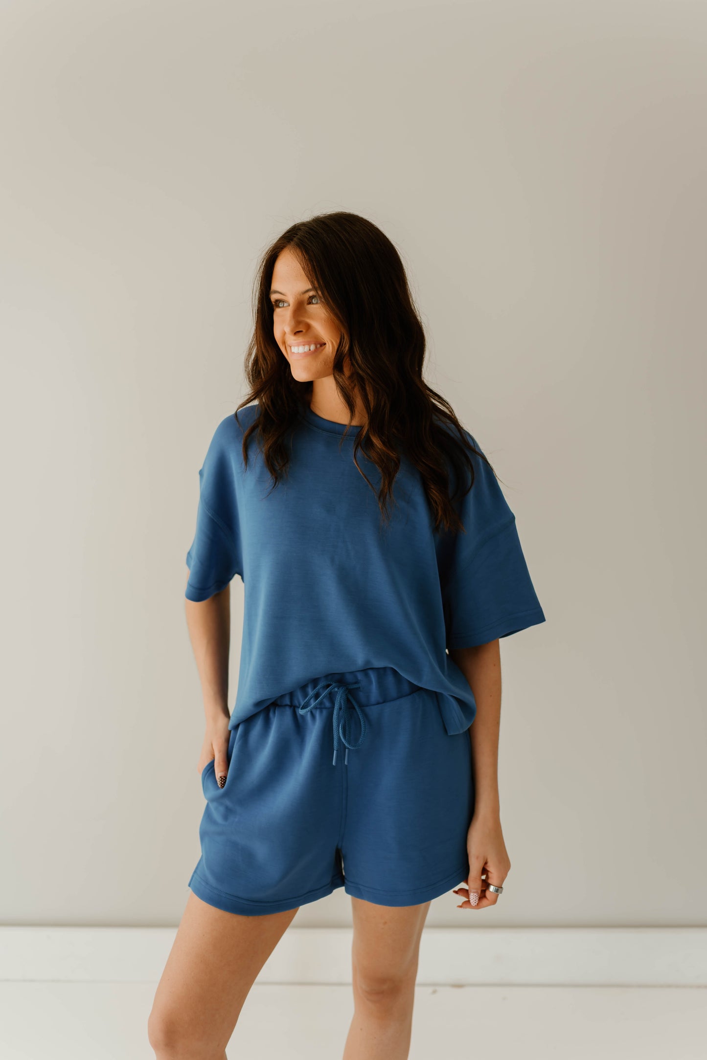 ROYAL BLUE SOFT SHORT SET
