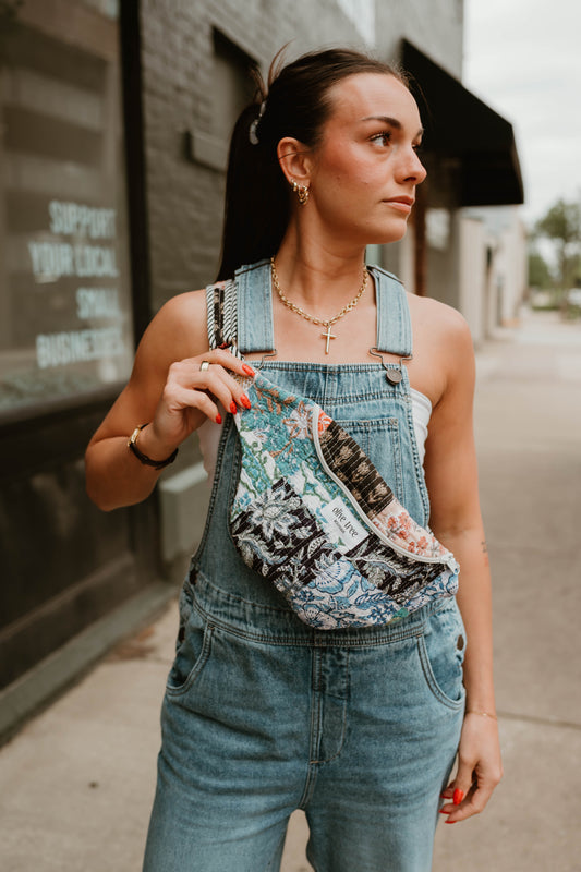 MIDNIGHT QUILTED PATCHWORK BUM BAG