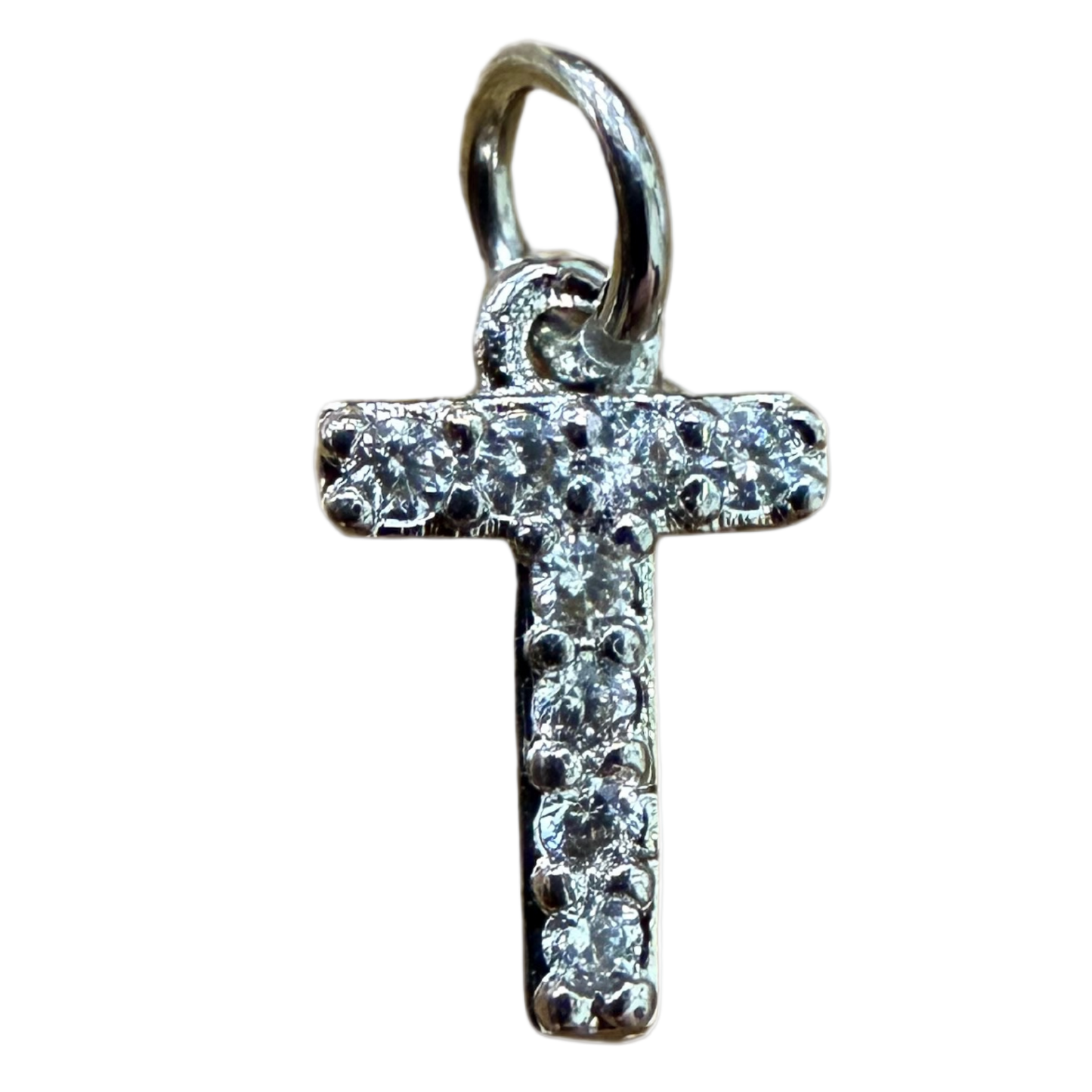 SMALL DIAMOND SILVER INITIAL CHARM