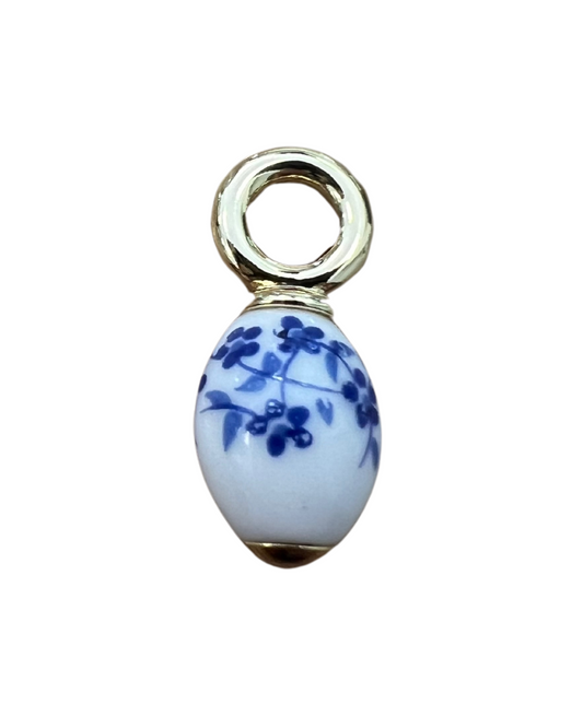 IVORY BLUE FLORAL CHARM