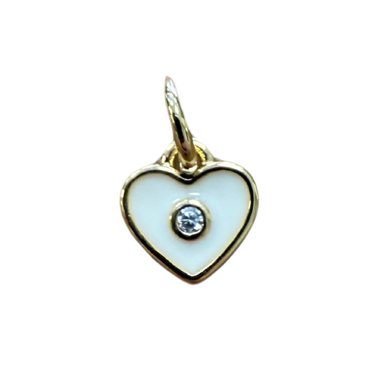 MINI WHITE HEART CHARM