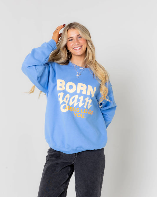 BORN AGAIN BLUE CREWNECK