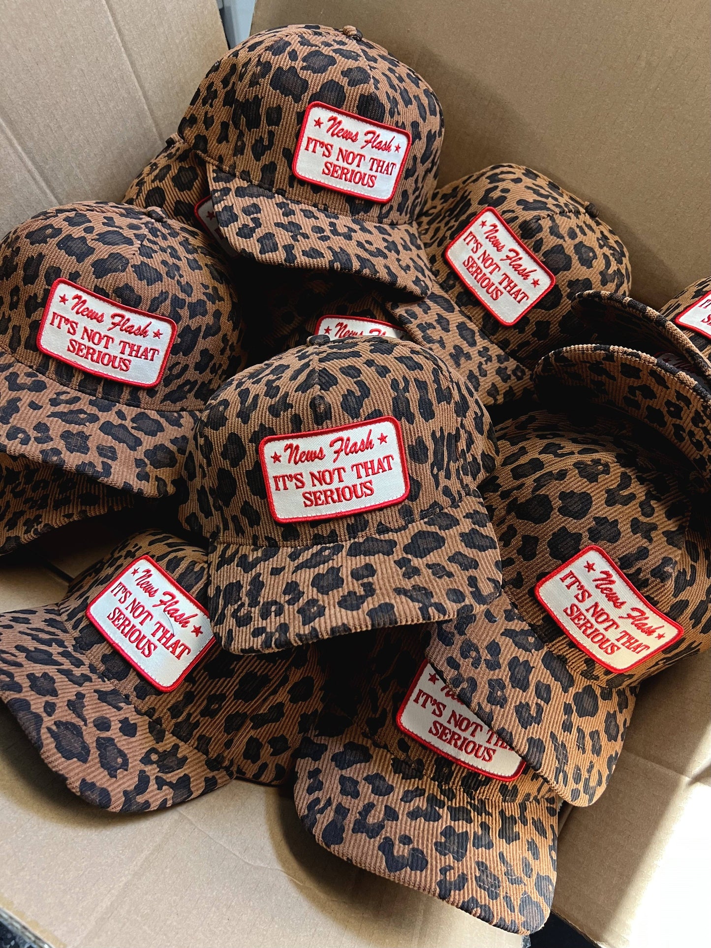 LEOPARD CORDUROY PATCH HAT