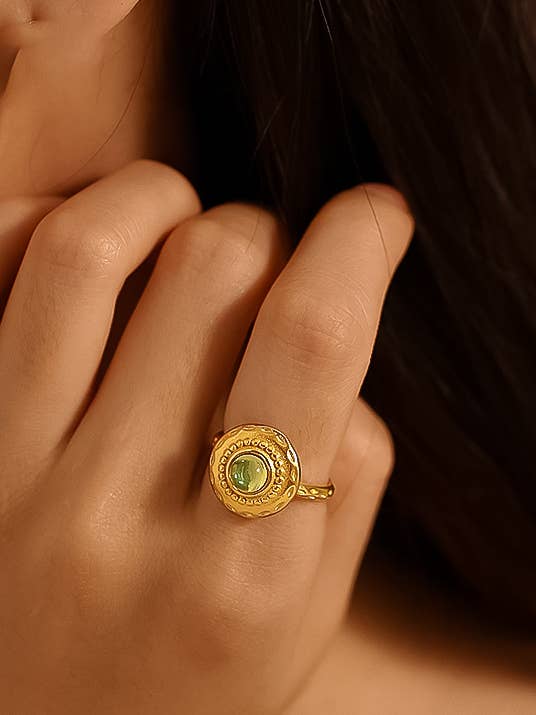 NON TARNISH ROUND STONE RING