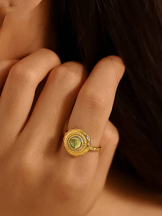 NON TARNISH ROUND STONE RING