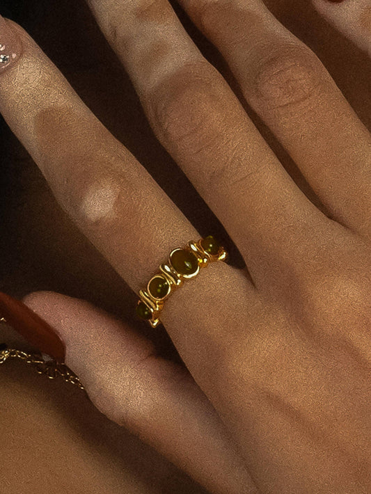 GOLD NON TARNISH TIGER EYE RING