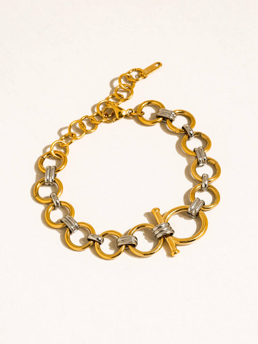 NON TARNISH TWO TONE LINK BRACELET