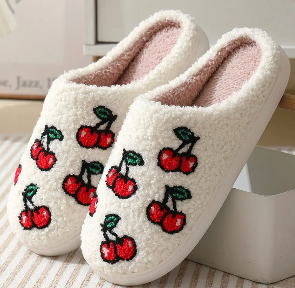 COZY CHERRY SLIPPERS