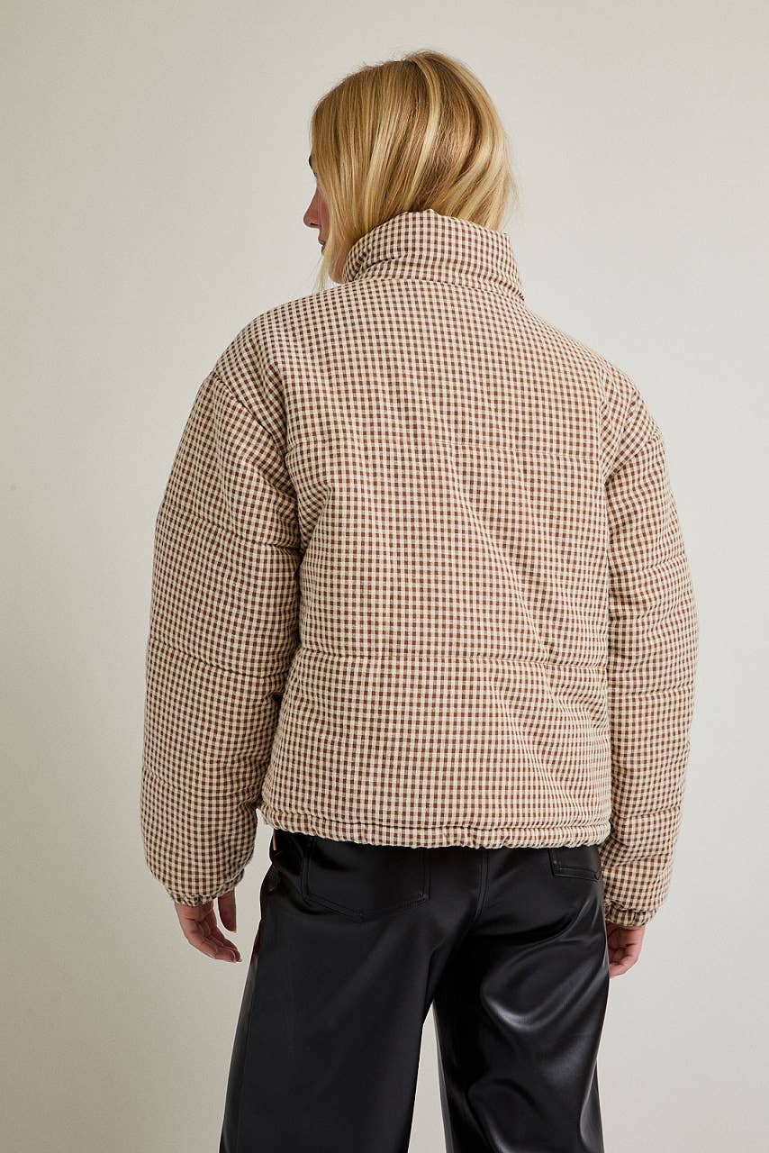 GINGHAM PUFFER JACKET