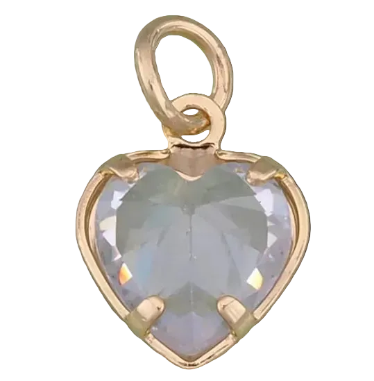 GOLD DIAMOND HEART CHARM
