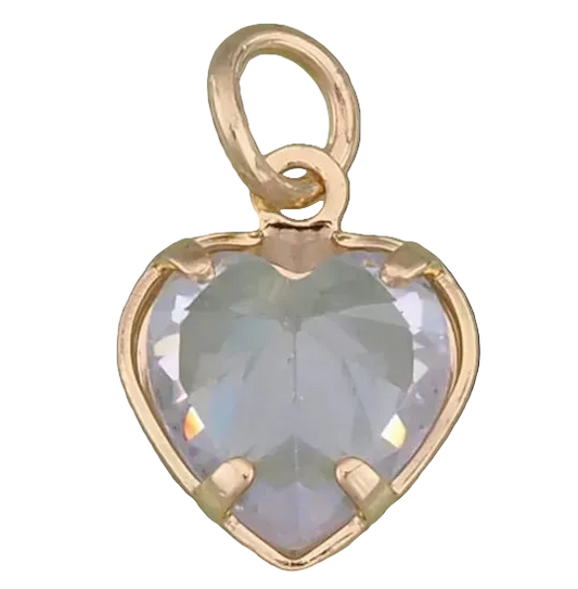 GOLD DIAMOND HEART CHARM
