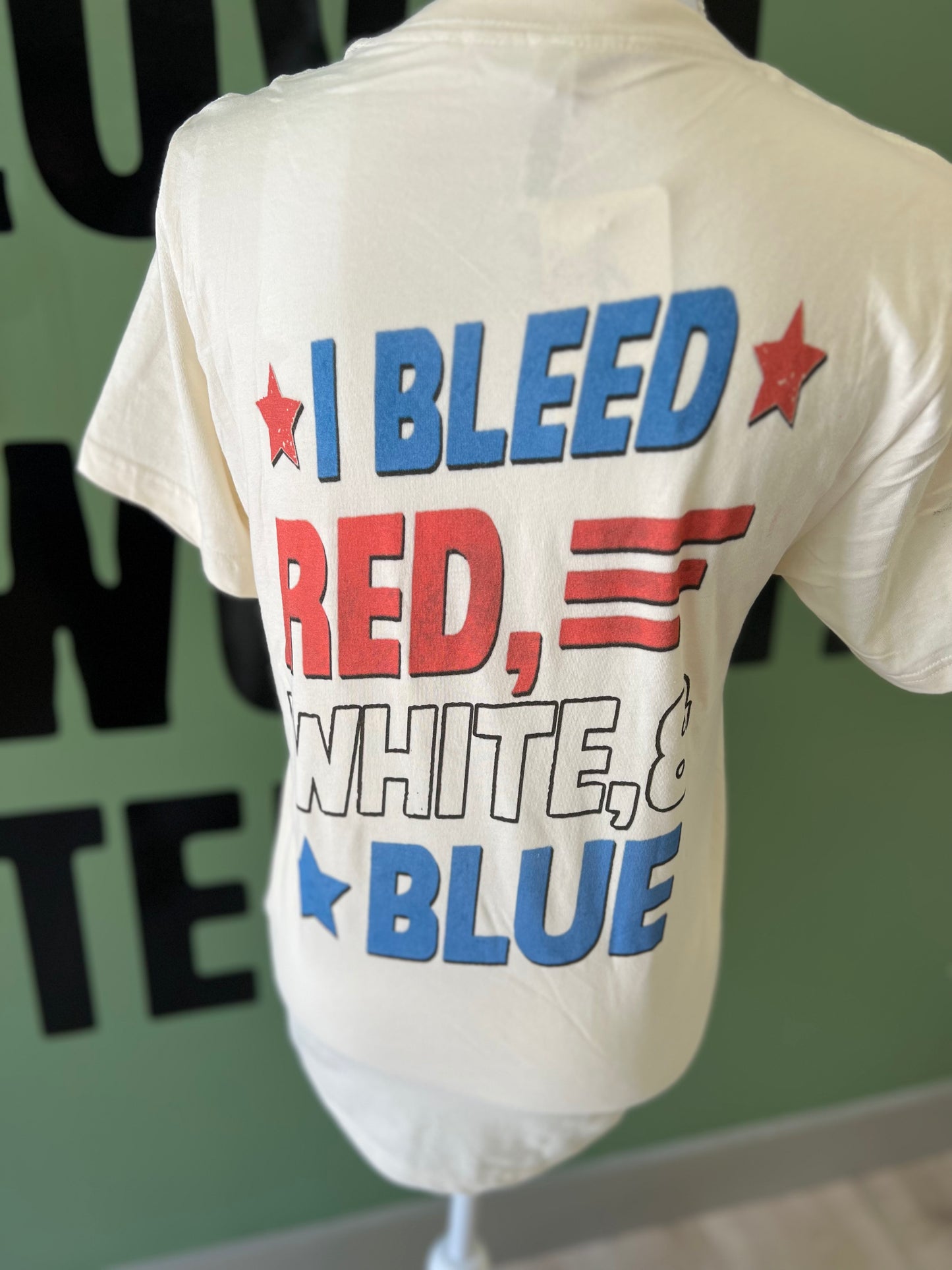 Blue and red graphic tee hotsell